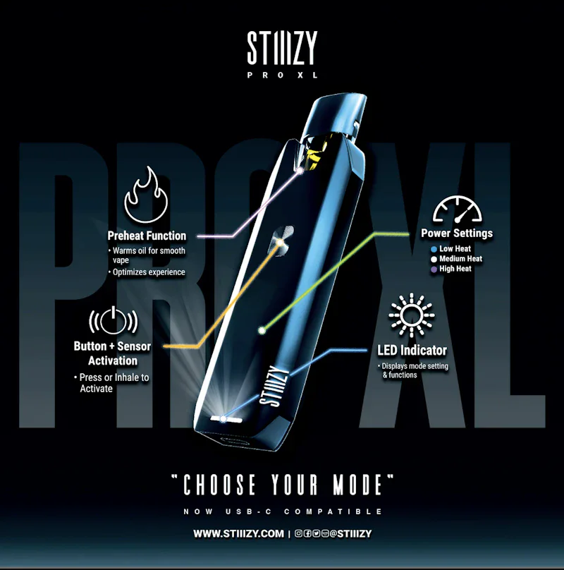 STIIIZY Stiiizy | PRO XL Kit | Assorted Colors | Battery, Batteries