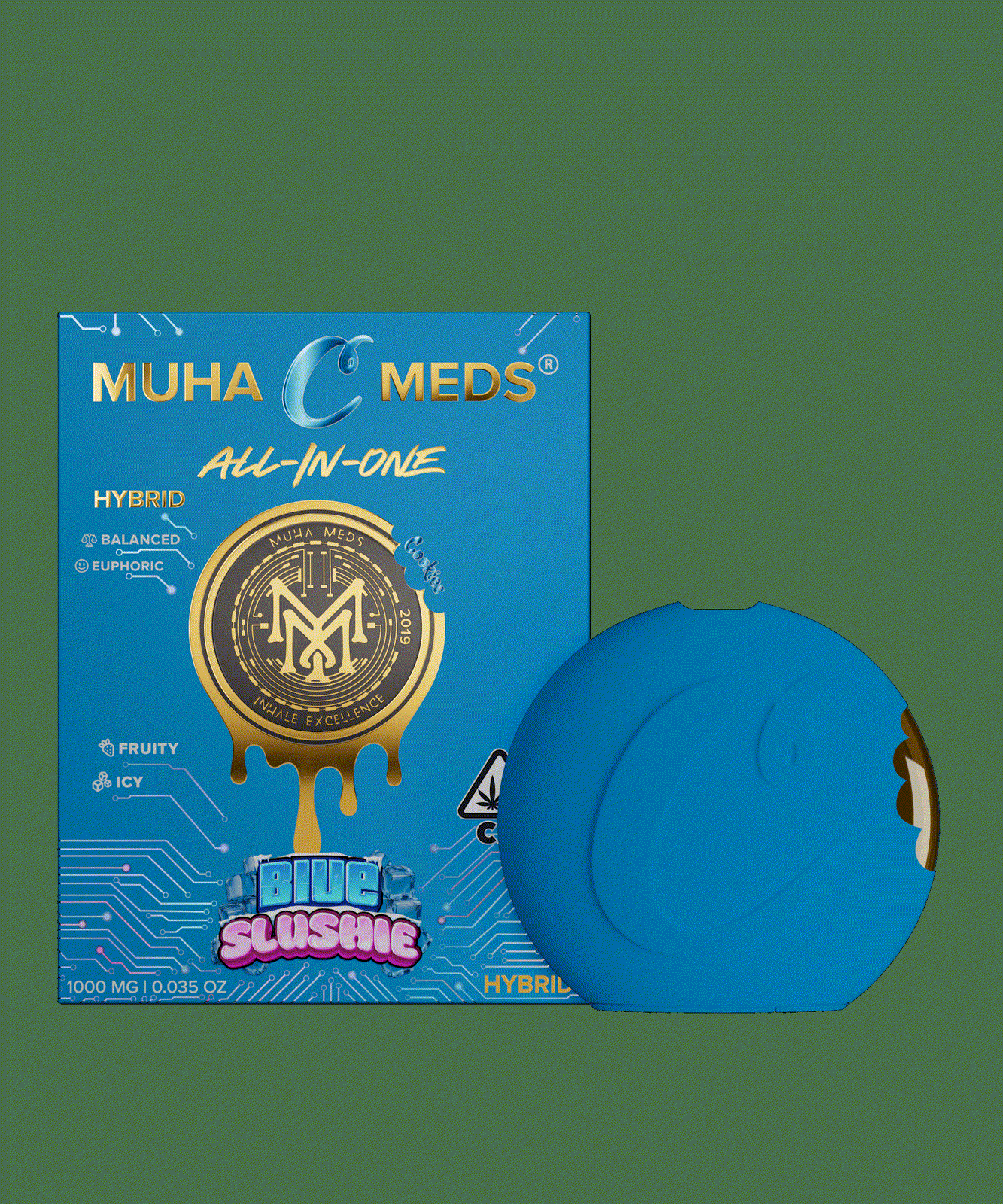 Muha Meds Blue Slushie 1g, Cookies Collab (Hybrid), Disposables