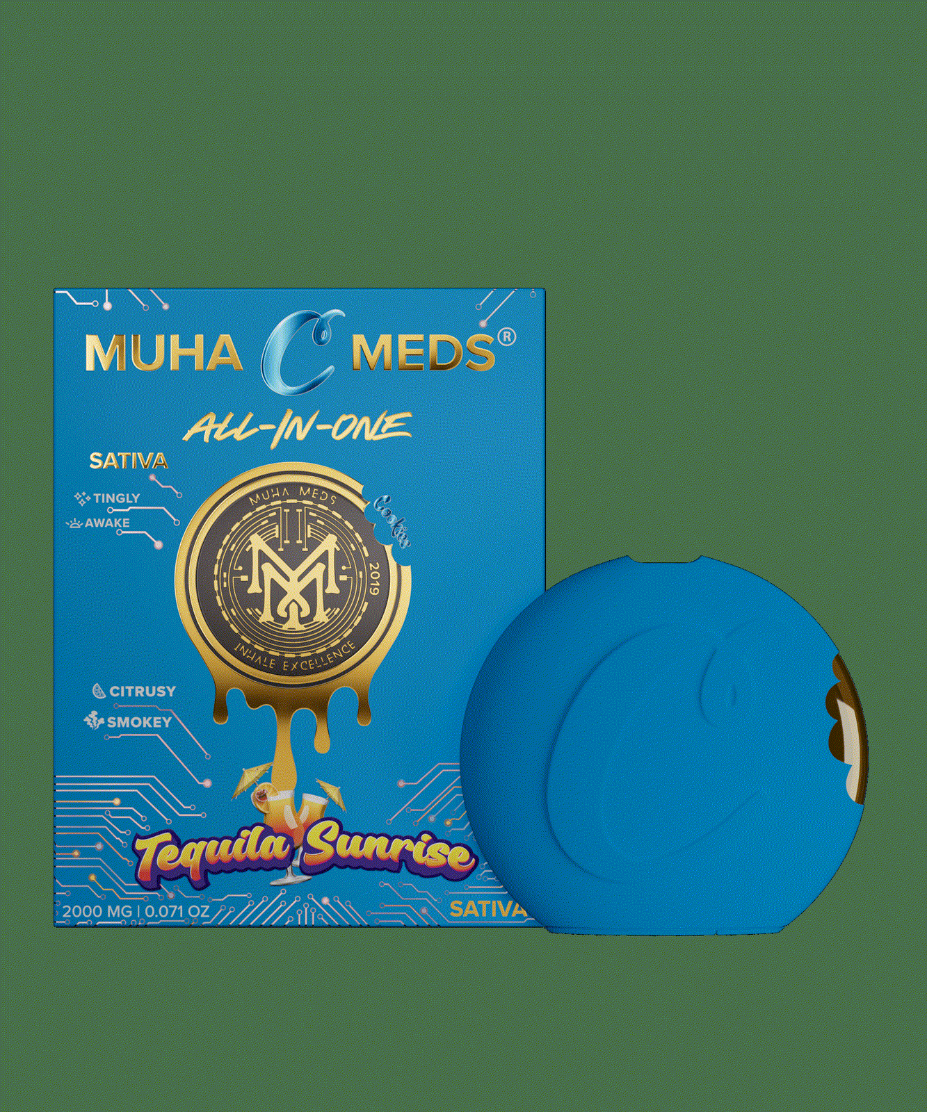Muha Meds Tequila Sunrise 2g, Cookies Collab (Sativa), Disposables