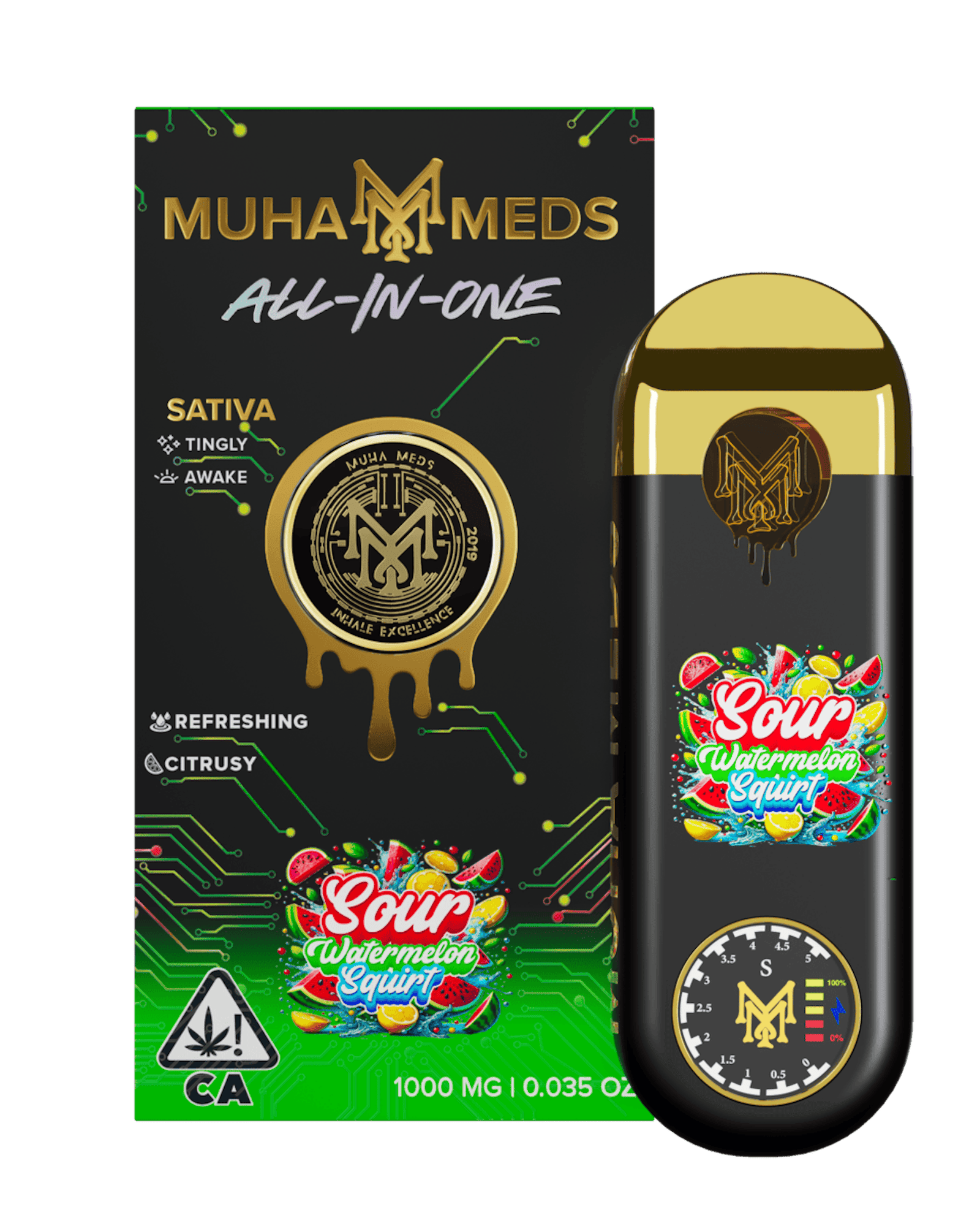 Muha Meds Sour Watermelon Squirt 1g (Sativa), Disposables