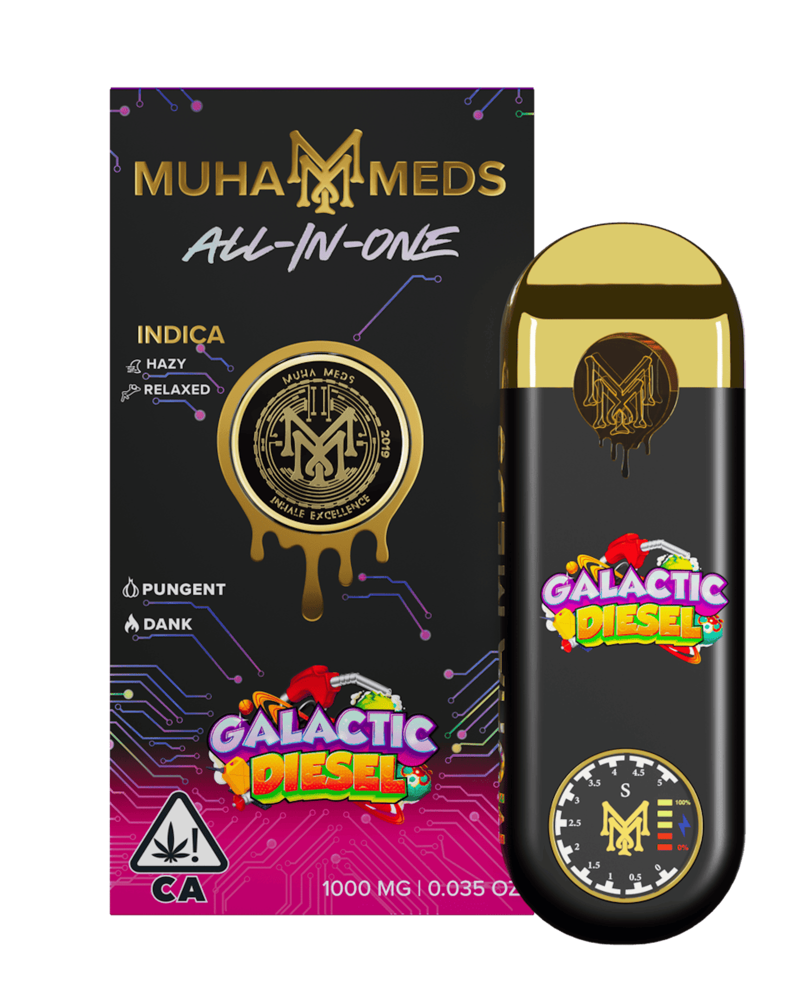 Muha Meds Galactic Diesel 1g (Sativa), Disposables